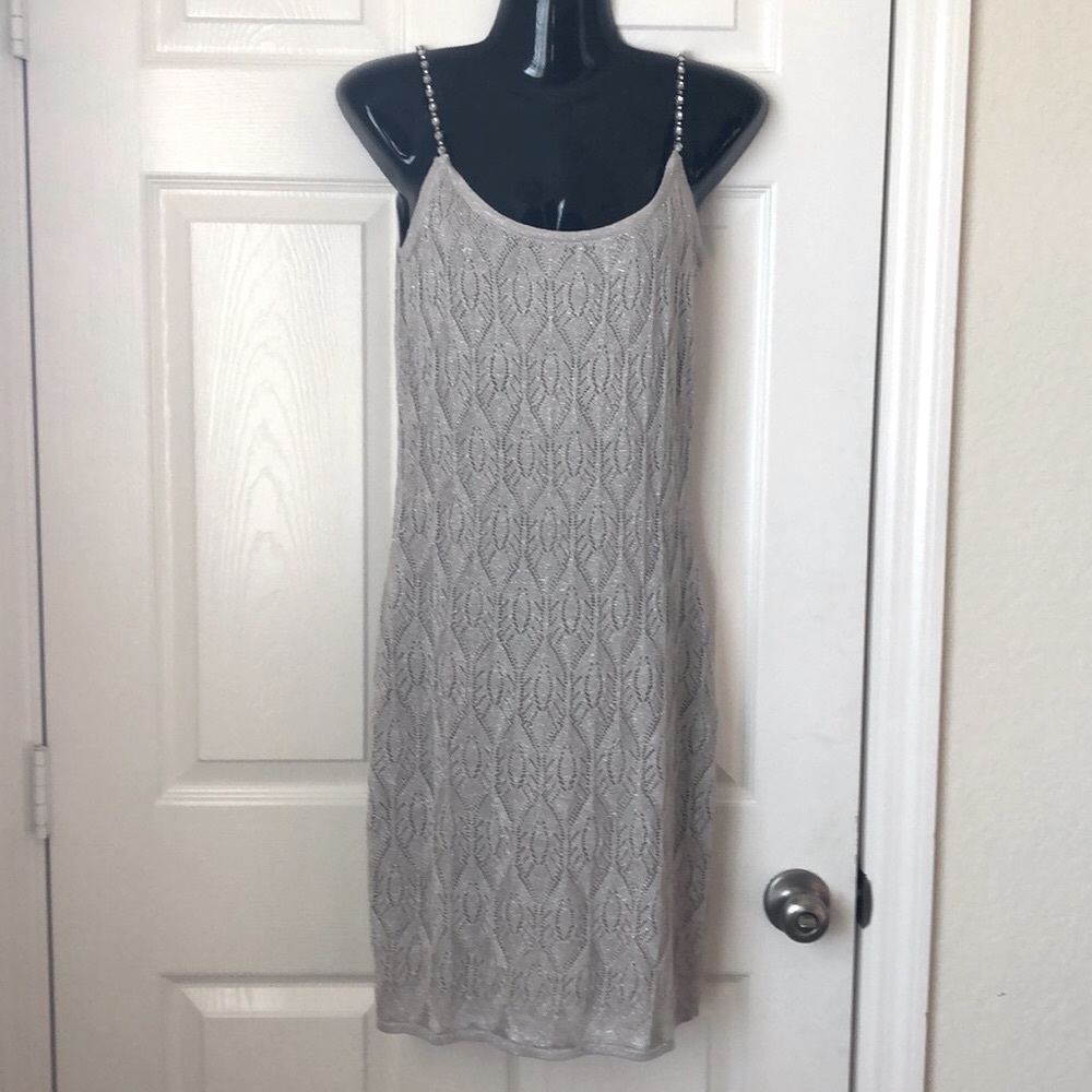 Adrienne Vittadini Silver Cocktail Dress-Brand New